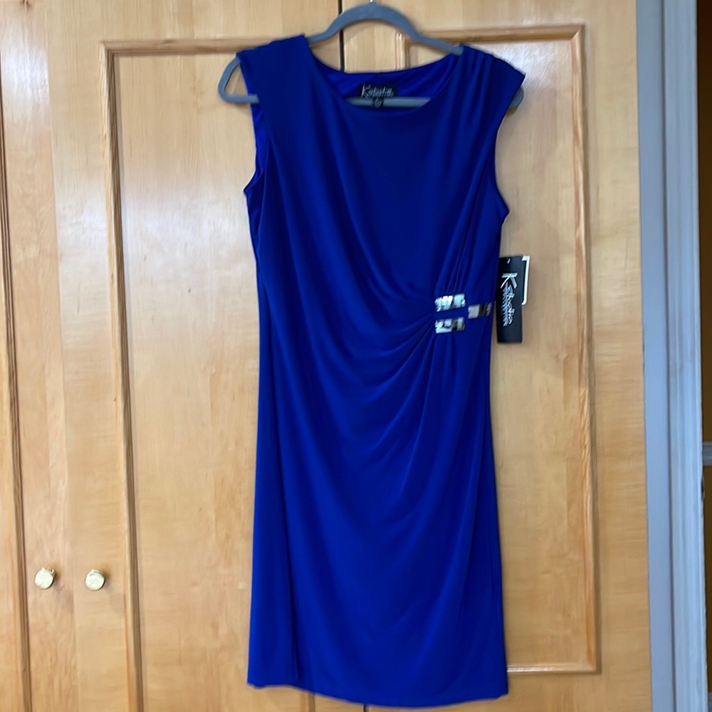 New K Studio Collection medium royal blue dress 95% polyester 5% spandex 🍀🍀